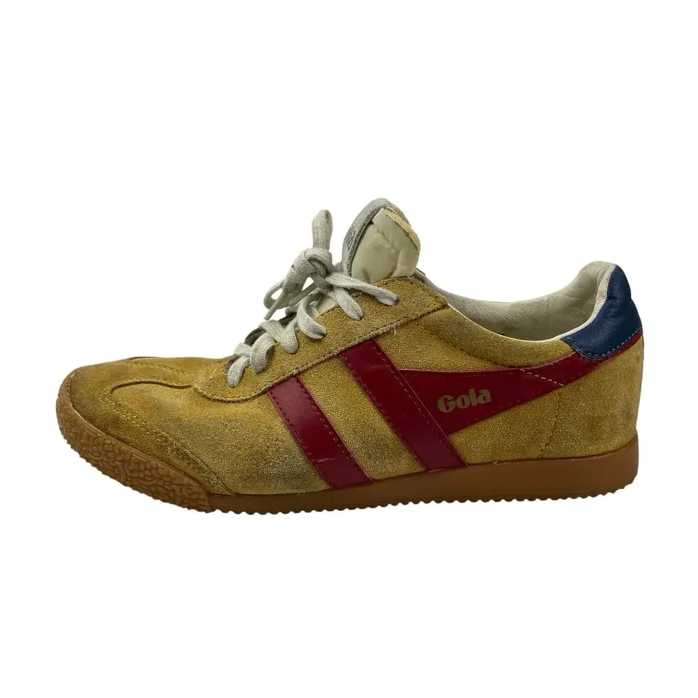 Gola Elan Women's Yellow Suede Lace Up Low Top Round Toe Sneakers Shoes Size 6